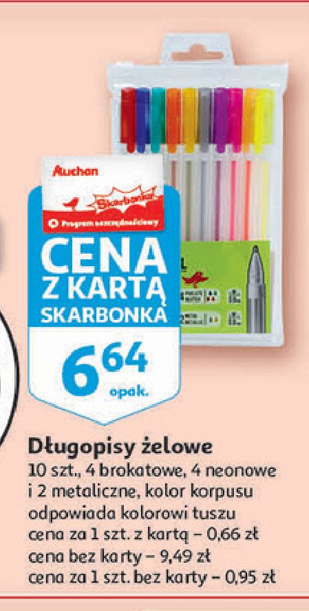 Długopisy żelowe Auchan promocja