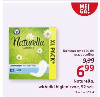 Wkładki higieniczne light camomile Naturella plus promocja