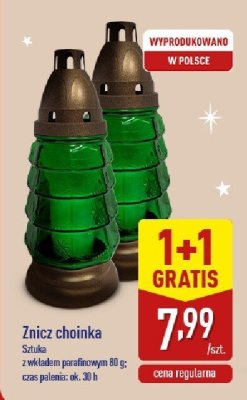 Znicz choinka 1+1 GRATIS promocja w Aldi