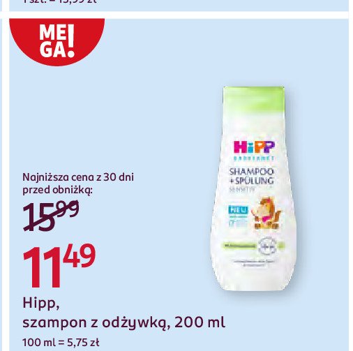 Szampon z odżywką Hipp promocja w Rossmann