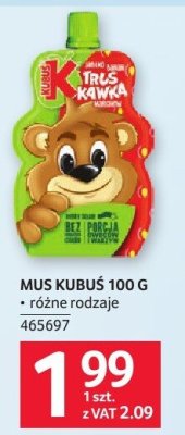 Mus Kubuś 100 g różne rodzaje promocja w Selgros