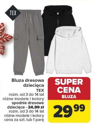 Bluza dresowa dziecięca TEX różne modele i kolory spodnie dziecięce promocja w Carrefour
