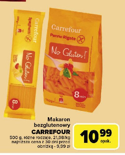 Makaron bezglutenowy rurki Carrefour promocja