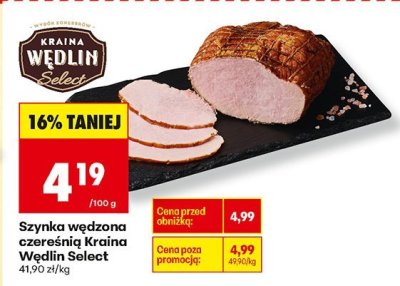 Szynka wędzona czereśnią Kraina Wędlin Select promocja w Biedronka