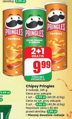Chipsy Pringles promocja w Dino