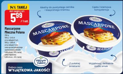Mascarpone Mleczna Polana promocja w POLOmarket