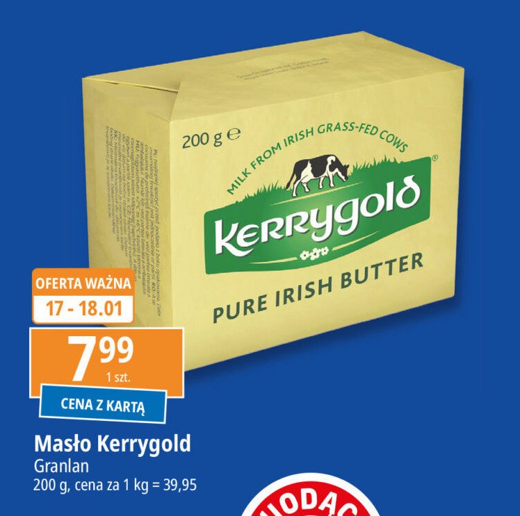 Masło zwykłe Kerrygold masło irlandzkie promocja w Leclerc