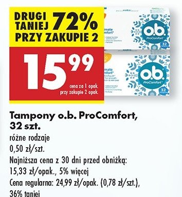 Tampony normal O.b. promocja w Biedronka