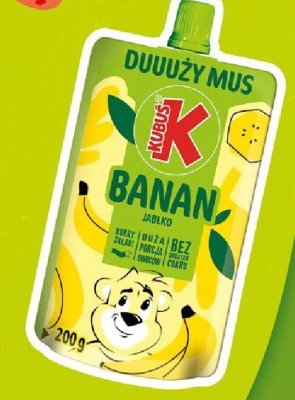 Mus owocowy Kubuś Duży Mus banan-jabłko bez cukru promocja w Selgros