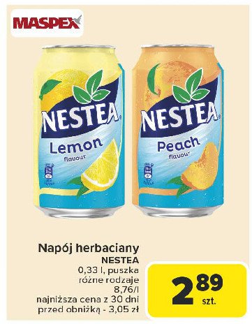 Herbata mrożona peach Nestea promocja w Carrefour