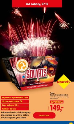 Bateria 36-strzałowa Solaris promocja w Lidl