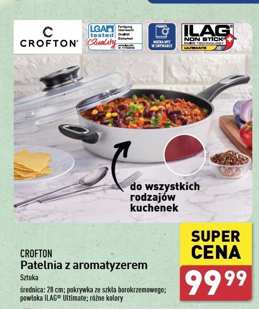 Patelnia z aromatyzerem Crofton promocja w Aldi