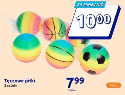 Tęczowe piłki 3 sztuki promocja w Action