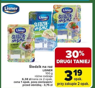 Śledzik na raz Lisner promocja w Carrefour