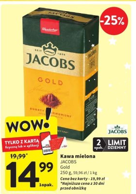 Kawa mielona JACOBS Gold promocja w Intermarche