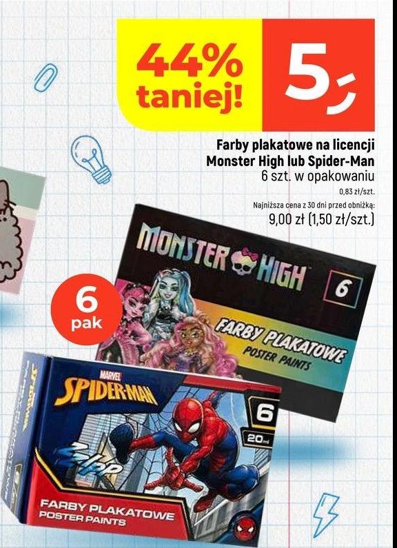 Farby plakatowe monster high promocja