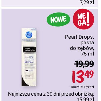 Pasta do zębów instant natural white Pearl drops - cena - promocje - opinie  - sklep