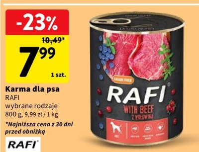 Karma dla psa RAFI wybrane rodzaje promocja w Intermarche