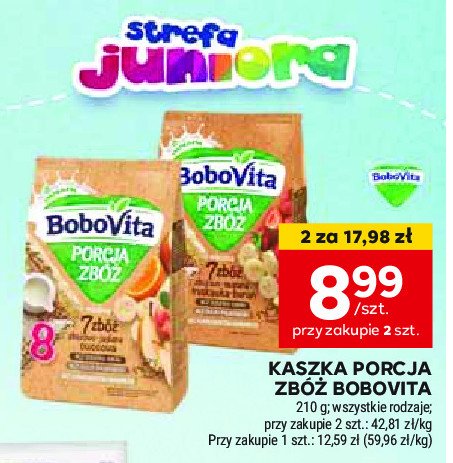 Kaszka mleczna 7 zbóż truskawka-banan Bobovita porcja zbóż promocja