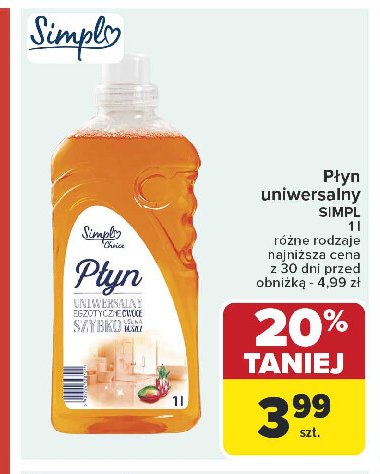 Płyn uniwersalny egzotyczne owoce SIMPLY CHOICE promocja w Carrefour