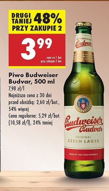 Piwo b: original Budweiser budvar promocja w Biedronka
