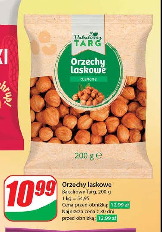 Orzechy laskowe Bakaliowy targ promocja w Dino
