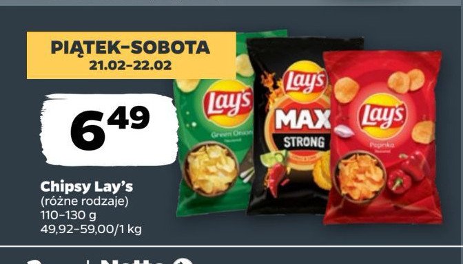 Chipsy chilli & lime Lay's max strong promocja w Netto