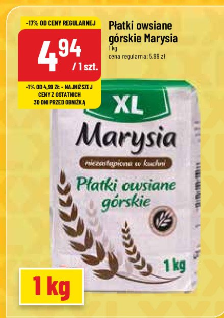 Płatki owsiane górskie Marysia promocja