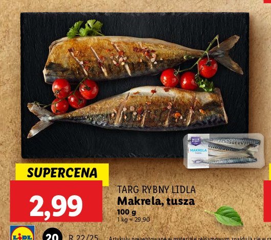 Makrela - tusza Rybny targ lidla promocja w Lidl