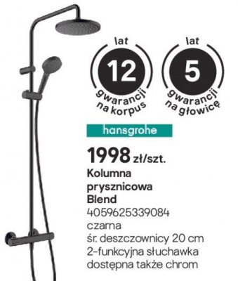 Kolumna prysznicowa Blend 4059625339084 czarna promocja w Castorama