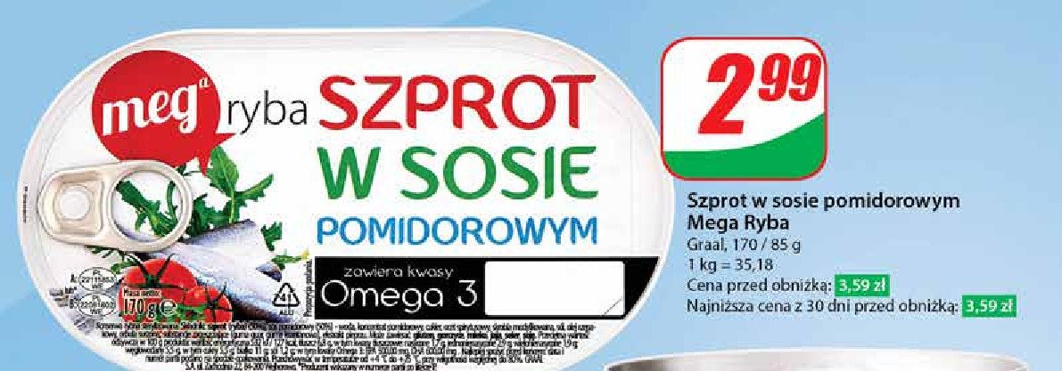 Szprot w sosie pomidorowym Mega ryba promocja w Dino