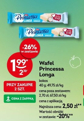 Wafel Princesssa Longa kokos promocja w Żabka