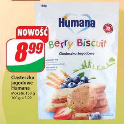 Ciasteczka o smaku jagodowym Humana promocja