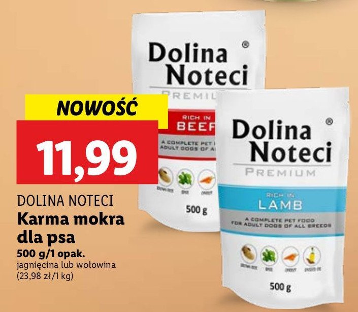 Karma dla psa bogata w wołowinę Dolina noteci piper promocja