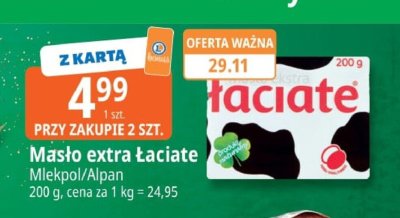 Masło extra Łaciate Mlekopl/Alpan promocja w Leclerc