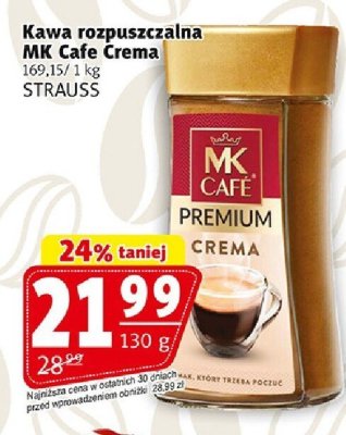 Kawa rozpuszczalna MK Cafe Crema STRAUSS promocja w Prim Market