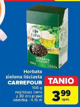 Herbata zielona naturalna Carrefour promocja