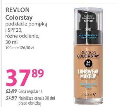 Podkład REVLON Colorstay z pompką i SPF20 różne odcienie promocja w Hebe