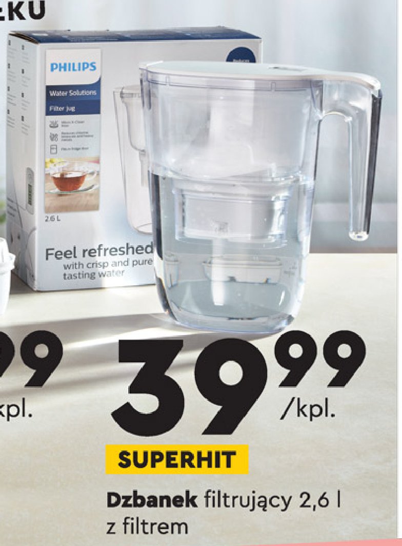 Zestaw dzbanek filtrujący 2.6 l z filtrem Philips promocja