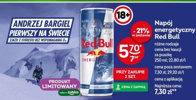 Napój energetyczny Red Bull, różne rodzaje promocja w Żabka