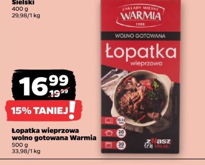 Łopatka wieprzowa wolno gotowana 500 g promocja w Netto