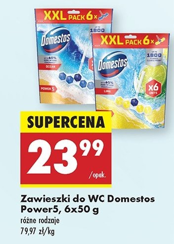 Kostka do wc lime Domestos power5 promocja w Biedronka
