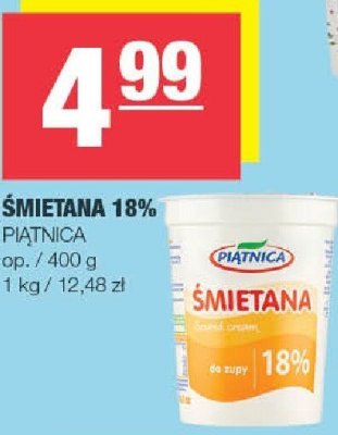 Śmietana 18% Piątnica promocja w SPAR