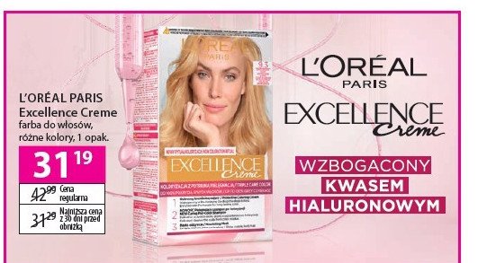 Farba do włosów bardzo jasny blond złocisty 9.3 L'oreal excellence creme promocja