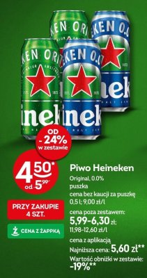 Piwo Heineken Original puszka 0,5l promocja w Żabka