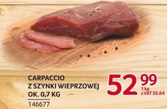 Carpaccio z szynki wieprzowej ok. 0,7 kg promocja w Selgros