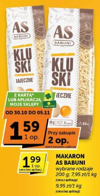 Makaron AS Babuni kluski jajeczne promocja w Euro Sklep
