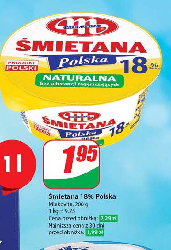艢mietana polska 18 % Mlekovita promocja