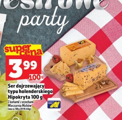 Ser dojrzewający typu holenderskiego Hipokryta 100 g promocja w TOPAZ