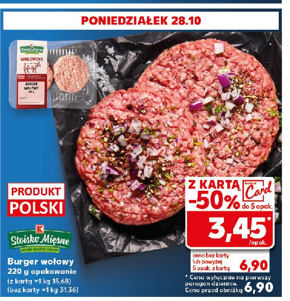 Burger wołowy Stoisko mięsne promocja